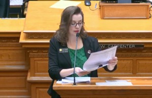 Jefferson County Senator Rachel Zenzinger argues on the Senate Floor against a bill that would equalize charter school funding.