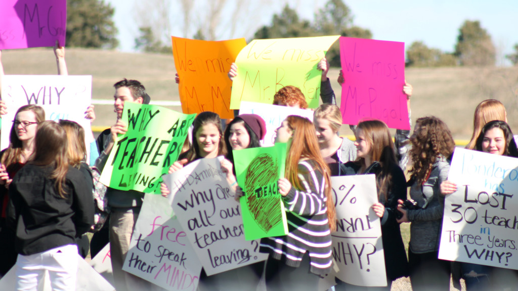 Ponderosa High School students protest what they perceive as a high number of teachers leaving their school. They blame the superintendent.