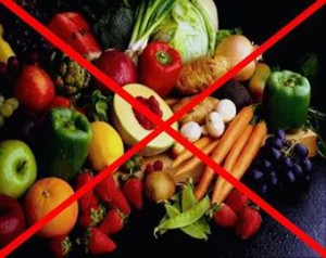 No fruits and veges