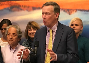 Gov. John Hickenlooper talks about the bipartisan effort it took to pass SB 17-040 pertaining to open records before signing the bill into law on June 1, 2017. Photo by Sherrie Peif